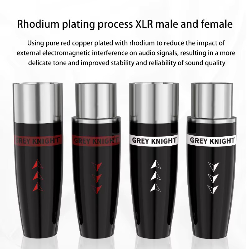 Grey Knight XLR-Balancierstecker aus reinem Rotkupfer, vergoldet und rhodiniert für Audio-Lautsprecher, Verstärker und Mikrofone - Bild 4