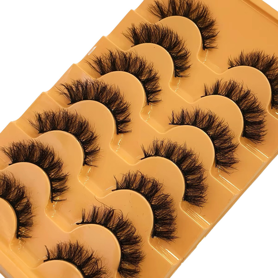 AMSDCN Künstliche Wimpern, 7 Paar, Black, 8D-Volumen - Bild 4