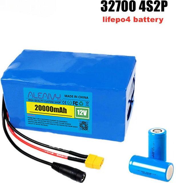 Aleaivy 12V LiFePO4 Akku 20000 mAh 4S2P in Blau mit integriertem 40A Balanced BMS für Elektroboote und USV - Bild 1