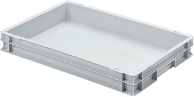 PROREGAL Eurobehälter mit geschlossenem Griff, Transportbox und Stapelbehälter, Grau, H x B x T: 7,5 x 60 x 40 cm, 15 Liter - Bild 1