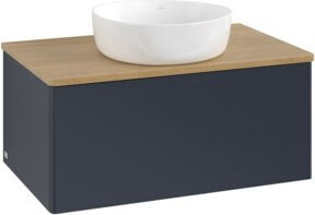 V&B Waschtischunterschrank Antao ohne Frontstruktur in Eiche Honig lackiert, B/T/H: 80 x 36 x 50 cm - Bild 1