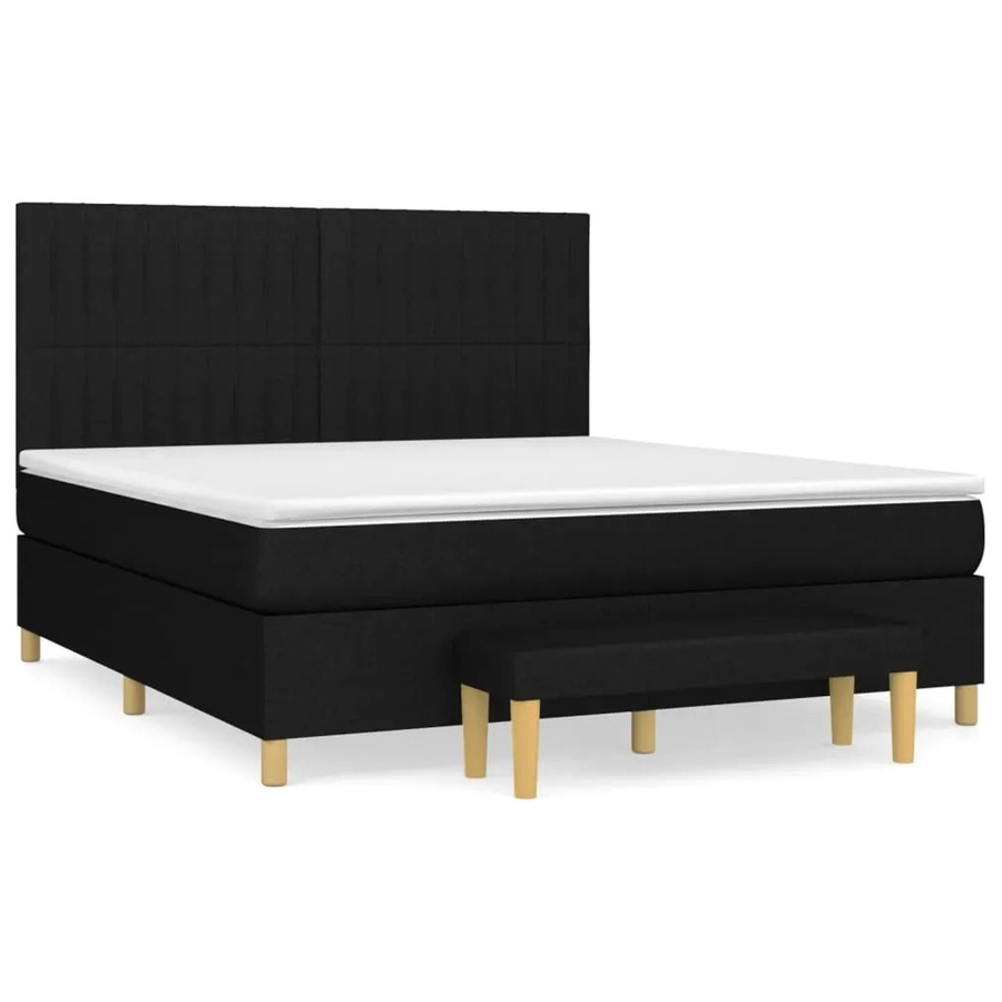 vidaXL Boxspringbett mit Matratze Hybrid-Design in Schwarz, B/T/H: 180 x 200 x 128 cm - Bild 2
