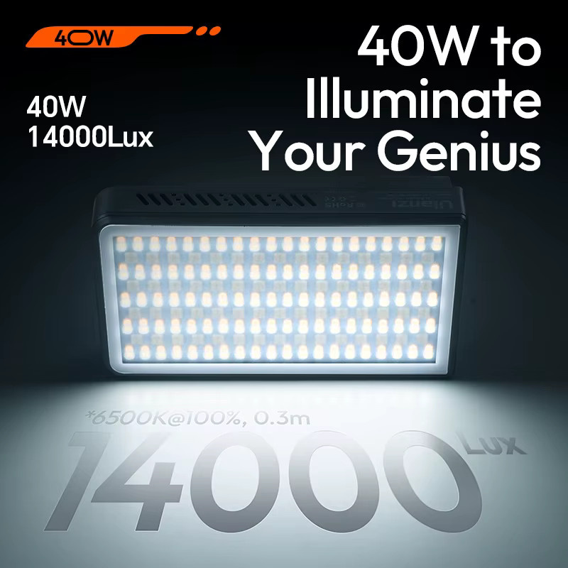 Ulanzi P40 RGB Videoleuchte Tragbares 40W Fülllicht mit Lüfter in Schwarz und Multicolour für Fotografie und Vlog - Bild 4