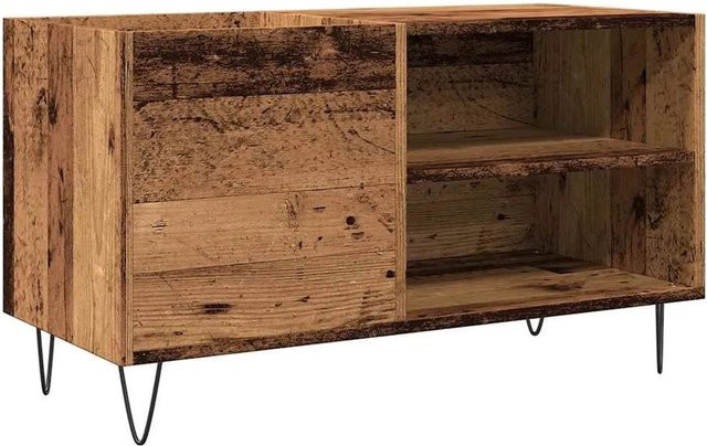 vidaXL Plattenschrank in Altholz-Optik und Braun aus Holzwerkstoff und Eisen, B/T/H: 84,5 x 38 x 48 cm - Bild 1