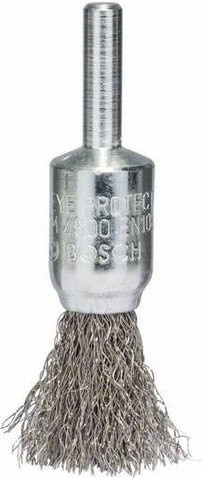 Bosch Pinselbürste gewellt aus rostfreiem Edelstahl in Silber, Durchmesser: 15 mm, Drahtstärke: 0,2 mm, Schaft-Ø: 6 mm - Bild 1