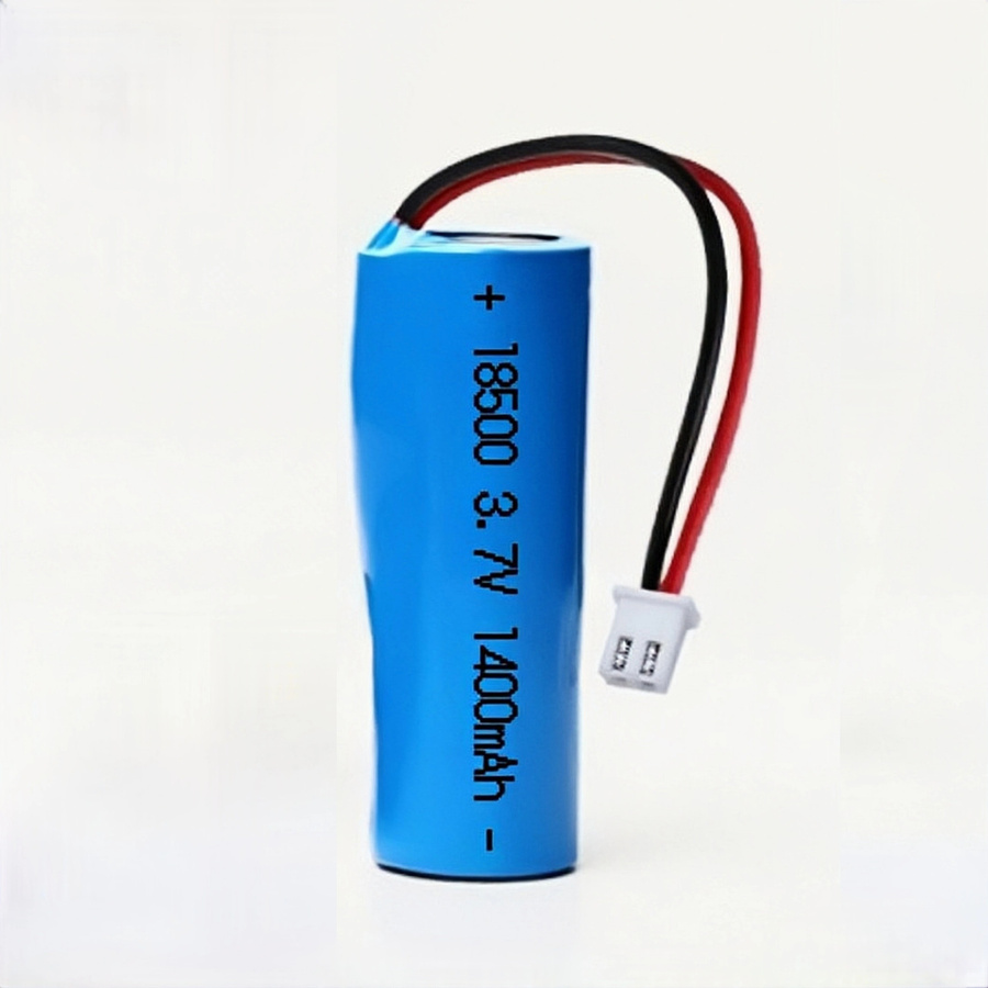 DOUBLEPOW Wiederaufladbare Lithium-Batterie 18500 3,7V 1400mAh in Blau mit Anschlusskabeln - Bild 2