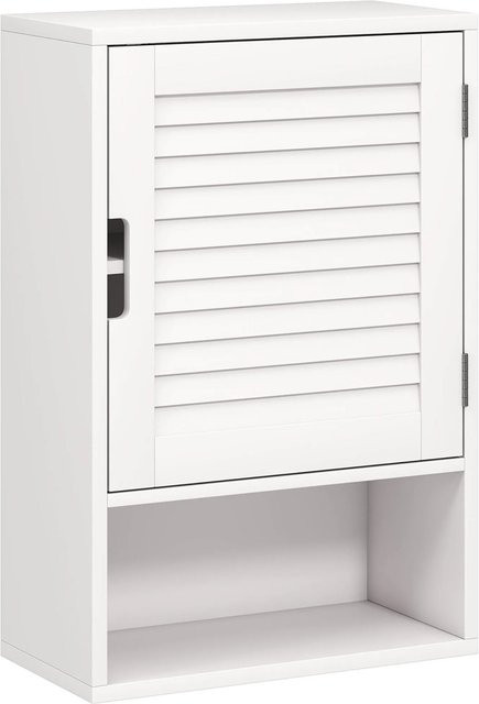 HOMCOM Wandregal aus MDF in Weiß mit Türen und internen Regalböden, B/T/H: 40 x 20 x 60 cm - Bild 1