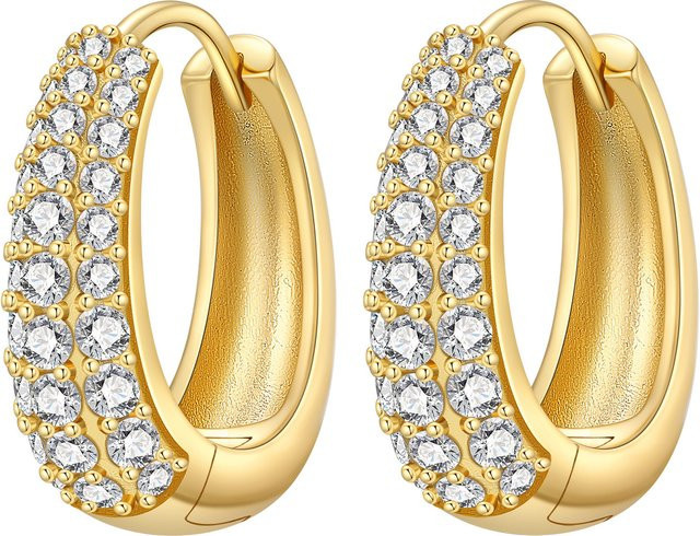 PANPOKI Creolen, 925 Silber, Gold, Damen - Bild 1