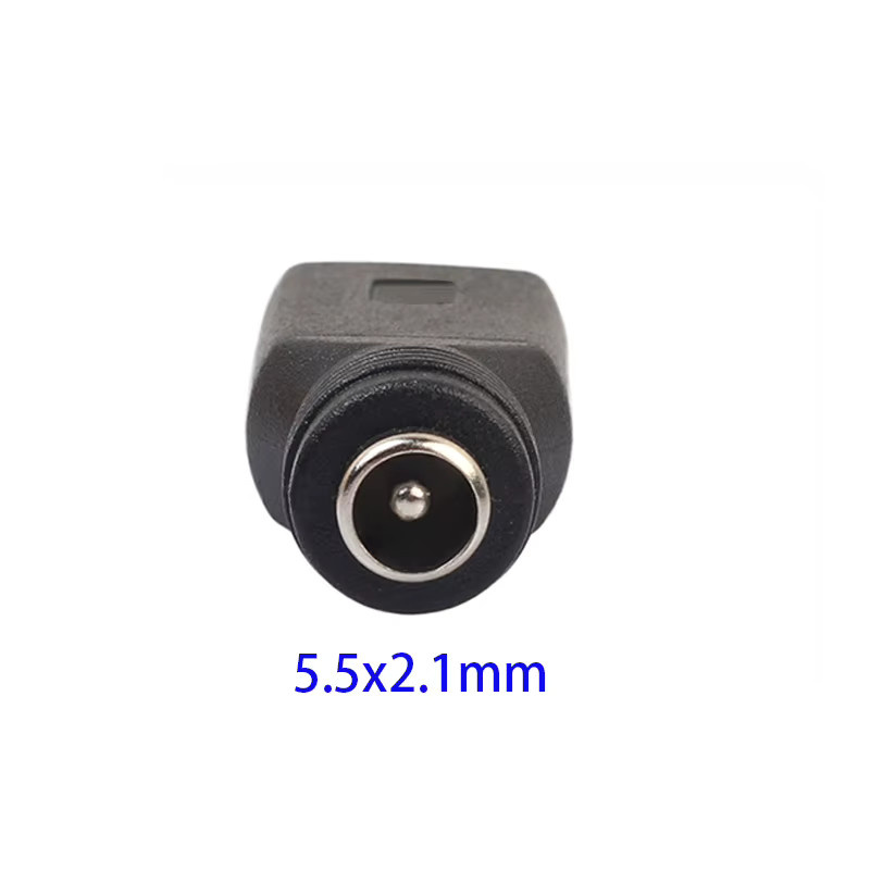 OULLX DC-Netzstecker Adapter mit rundem Klinkenstecker 5,5 x 2,1 mm auf quadratisches Ende für IBM HP Lenovo ThinkPad Laptop, Schwarz - Bild 2