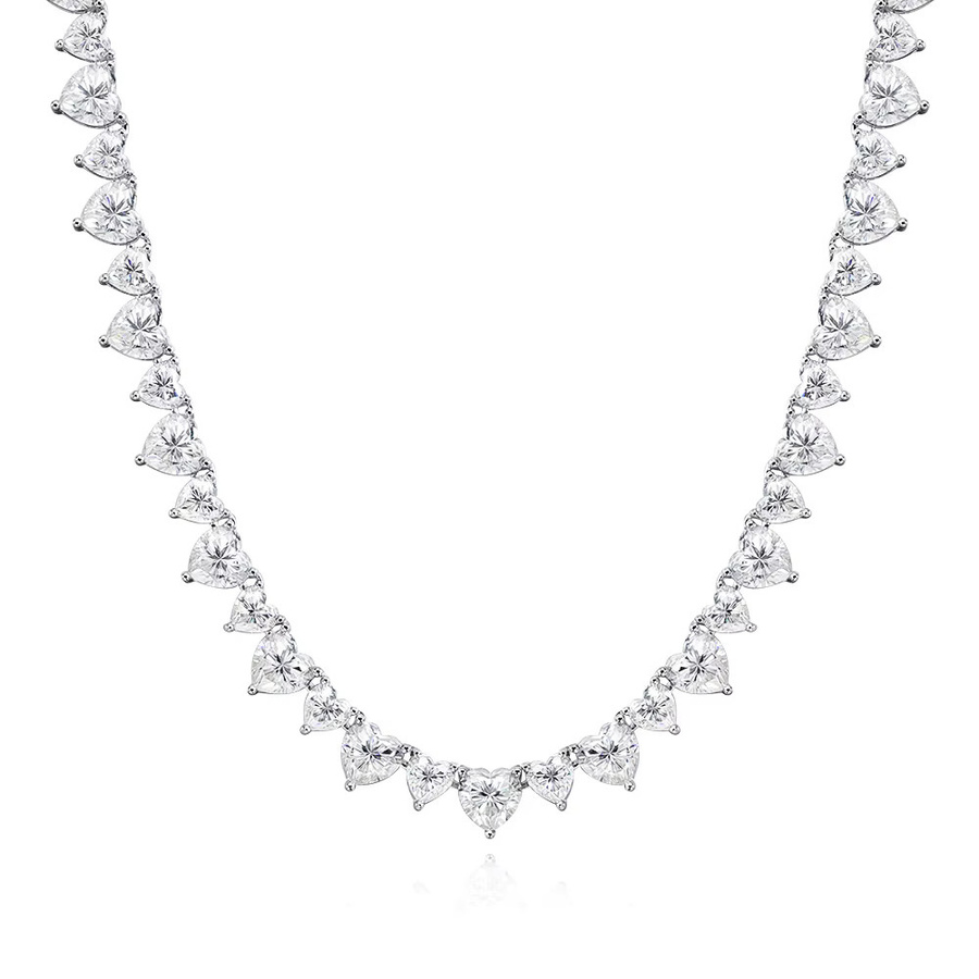 TBCYD Halskette, Moissanite, Silber, Damen, Herz - Bild 3