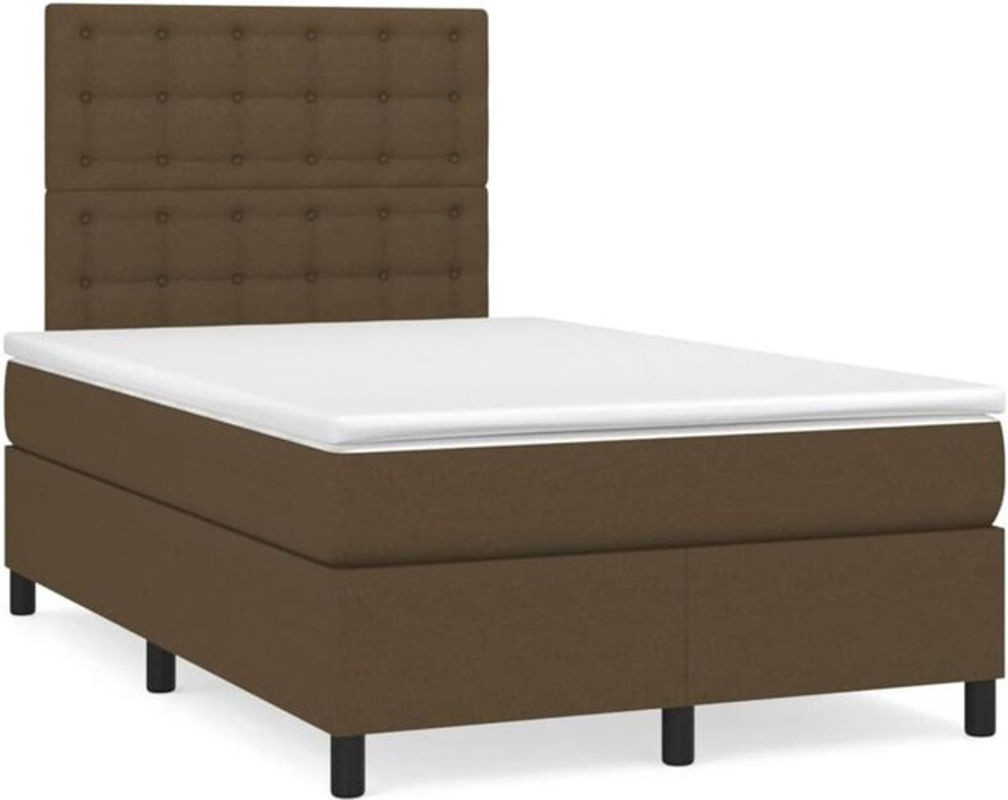 vidaxl Boxspringbett mit Matratze aus Stoff in Braun B/T/H: 120 x 190 x 118 cm - Bild 1