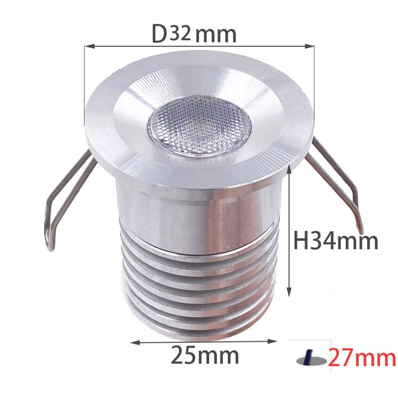 Ohlite Mini-LED-Einbaustrahler IP65 wasserdicht dimmbar Silber Aluminium für Home Hotel Sauna mit Einbauöffnung 28 mm - Bild 5