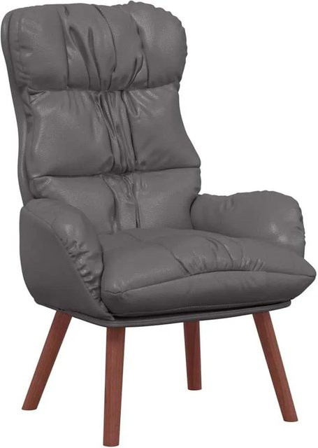 vidaXL Relaxsessel Grau aus Kunstleder mit Schaumstoff und Metallrahmen, B/T/H: 69 x 74 x 93 cm - Bild 1