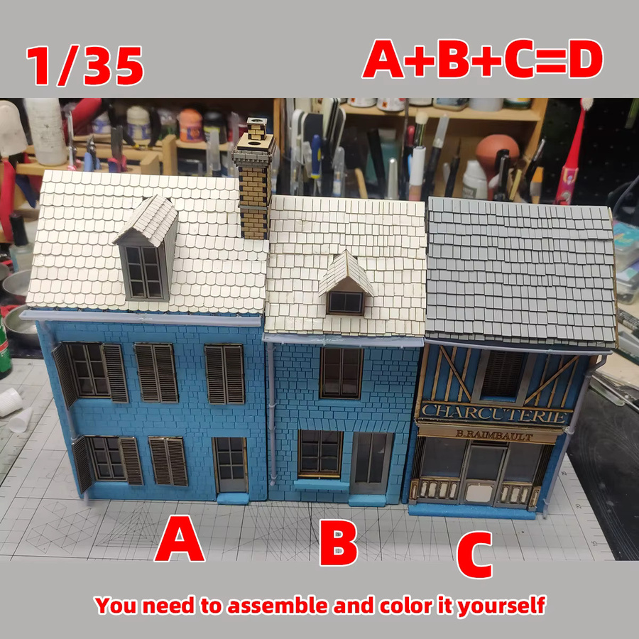 CorMake Architektonisches Miniaturmodell Europa Gebäude, Modellbausatz, 1:35 - Bild 5