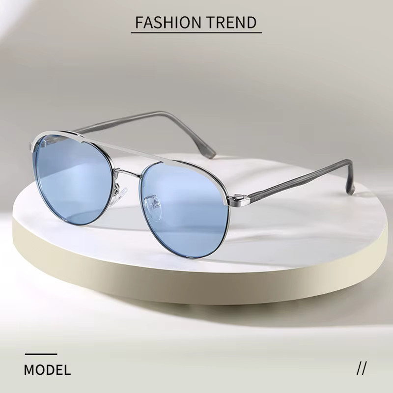 HOZLO 2 in 1 Sonnenbrille Set, Runde Metall, Polarisierte, Unisex - Bild 1
