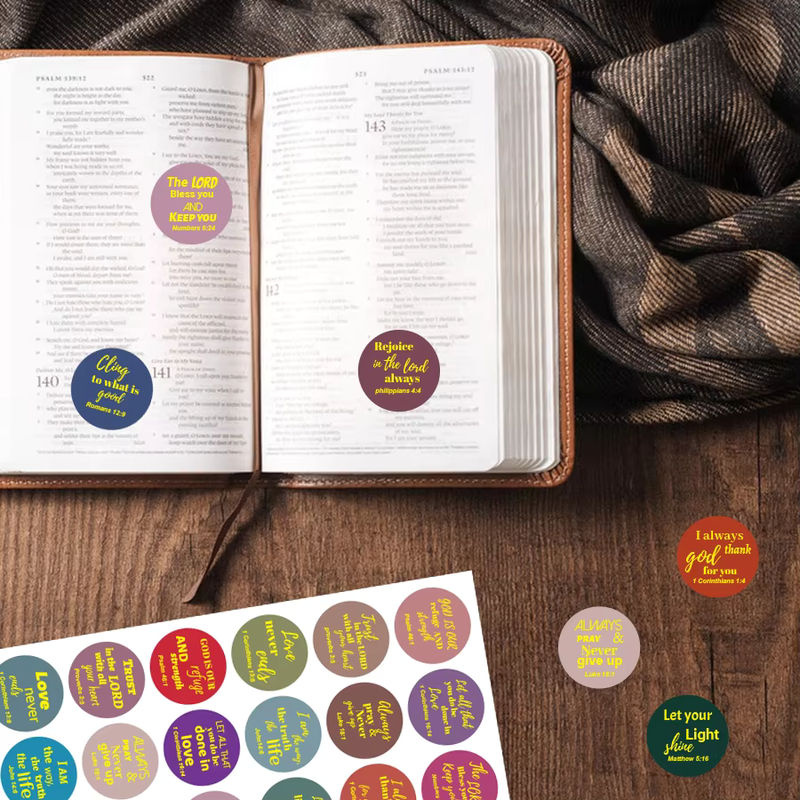 240 Stück Jesus-Glauben-Aufkleber in 12 Stilen mit Bibelvers, Goldfolien-Design, religiöse und inspirierende christliche Aufkleber aus Papier, Gold und Mehrfarbig - Bild 4