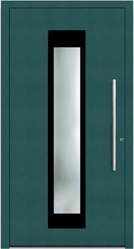 KNOCK Aluminium-Haustür Marte in Moosgrün mit Glaseinsatz und RC2-Schutz - Bild 1