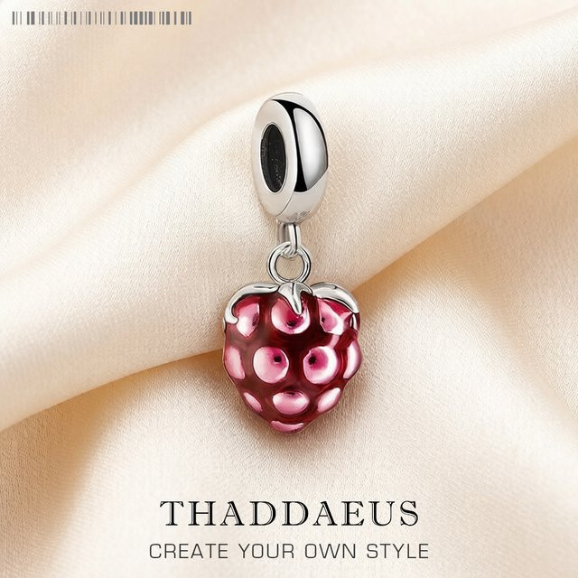 Thaddaeus Charm-Anhänger Rote Himbeere, 925 Silber, Damen - Bild 1