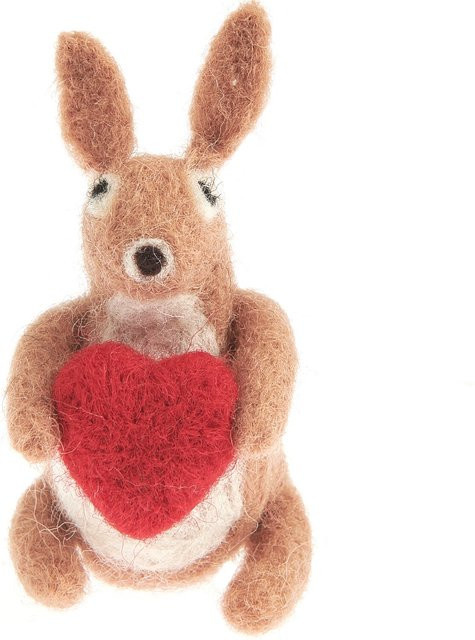 Rico Design Filz Hase mit rotem Herz in Braun für Ostern und Frühling - Bild 1