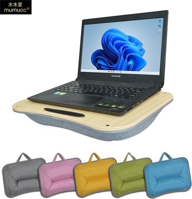 MUMUCC Laptop-Schreibtisch aus Holz mit Lendenwirbelstütze, abnehmbarer Tischplatte und Schaumstoffkissen - Bild 1
