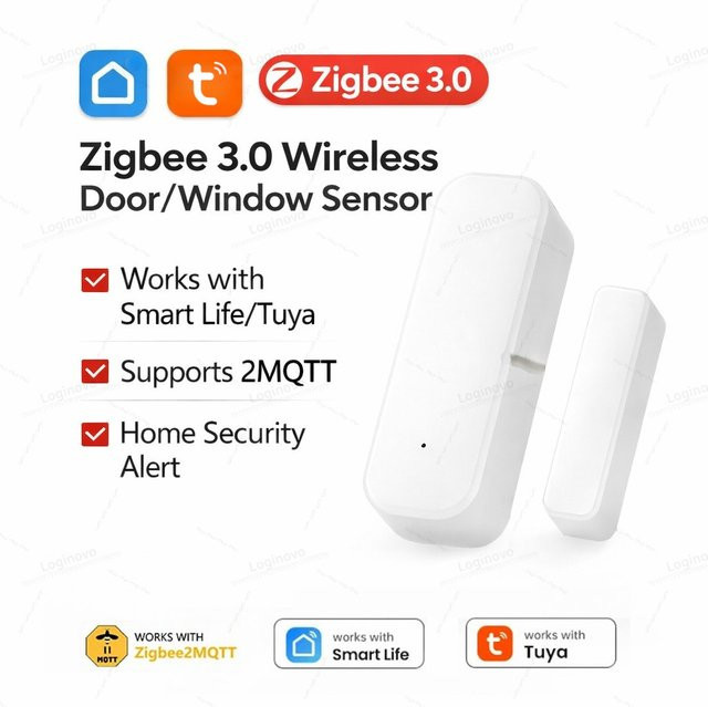 Coolo Zigbee Tür und Fenster Kontakt Sensor in Weiß für Smart Home mit Alexa und Google Home Unterstützung - Bild 1