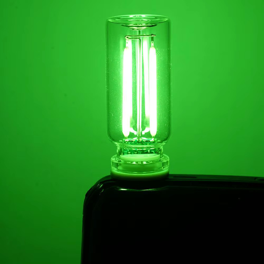 Dimmbare LED Filament Nachtlicht mit Touch-Steuerung, tragbare USB Atmosphäre Lampe aus transparentem Glas - Bild 3