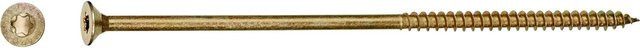LUX-TOOLS Senkkopf Spanplattenschraube mit TX-Antrieb aus verzinktem Stahl in Gold, Durchmesser: 6 mm, Länge: 130 mm - Bild 1