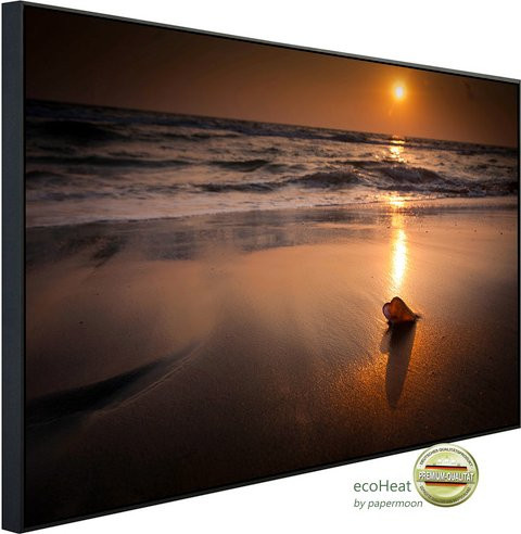 papermoon EcoHeat Infrarotheizung Tropischer Strand Sonnenuntergang mit Matt-Effekt in Bunt, App-Steuerung und Überhitzungsschutz - Bild 1