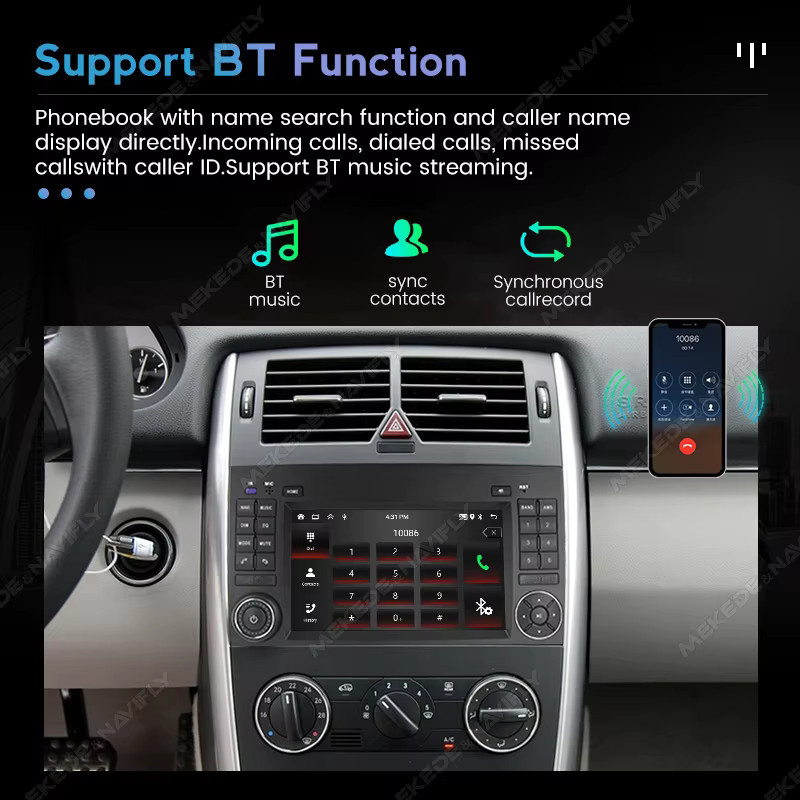 MEKEDE Android 15 Autoradio mit Carplay und Bluetooth in Schwarz für Mercedes Sprinter Benz B200 Vito W639 Viano B-Klasse W169 W245 W209 Zentrales Multimedia-Gerät - Bild 3