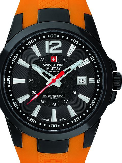 Swiss Alpine Military Herrenuhr, Quarz, Edelstahl, 43 mm, Schwarz, 10 ATM - Bild 1
