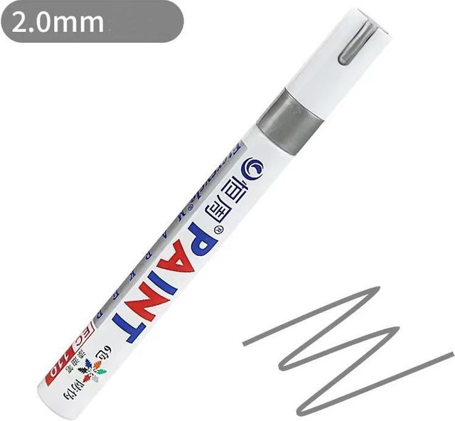Multifunktions Metallic-Glanz-Lackmarker mit Faserkopf in Silber, wasserfester und schnelltrocknender Farbmarker für die Reifenindustrie - Bild 1