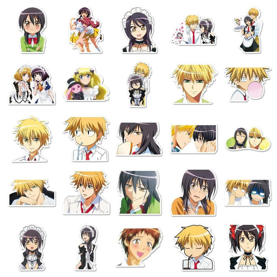 50 Stück Wasserdichte Anime Maid Sama Aufkleber mit Misaki Ayuzawa und Usui in Multicolour aus beschichtetem Papier - Bild 4