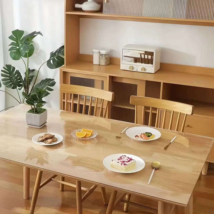 Transparente PVC-Tischdecke in Glas-Optik, wasserdichte und ölbeständige Tischmatte für Couchtisch, Esstisch oder Schreibtisch - Bild 3