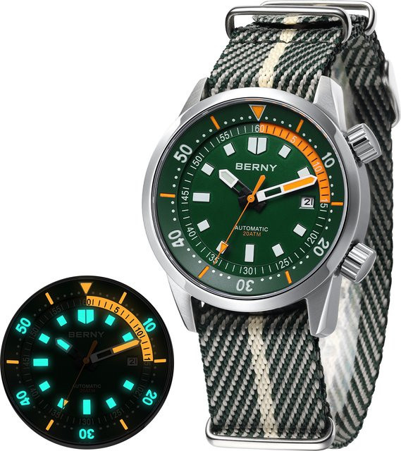 BERNY Taucheruhr, Automatik, Edelstahl, Saphirglas, 42 mm, Herren - Bild 1