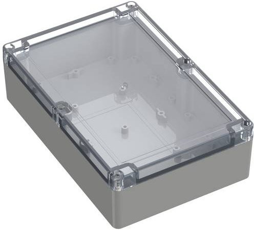 TRU COMPONENTS Universal-Gehäuse TC-10861024 aus ABS-PC in Lichtgrau und Transparent, B/T/H: 209,7 x 139,8 x 6,0 cm - Bild 1