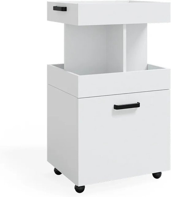 Vicco Hausbar Kamber Minibar Weiß mit Tür und Rollen B: 50 cm, H: 89 cm, T: 41 cm - Bild 2