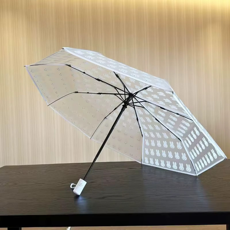 Miffy Regenschirm mit niedlichem Cartoon-Muster, faltbarer transparenter matter Regenschirm - Bild 3