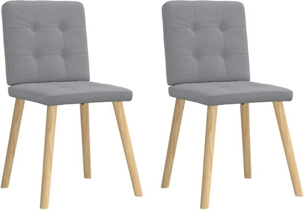 Set aus 2 Polsterstühlen in Grau im skandinavischen Design von vidaxl mit Stoff und Holz - Bild 1