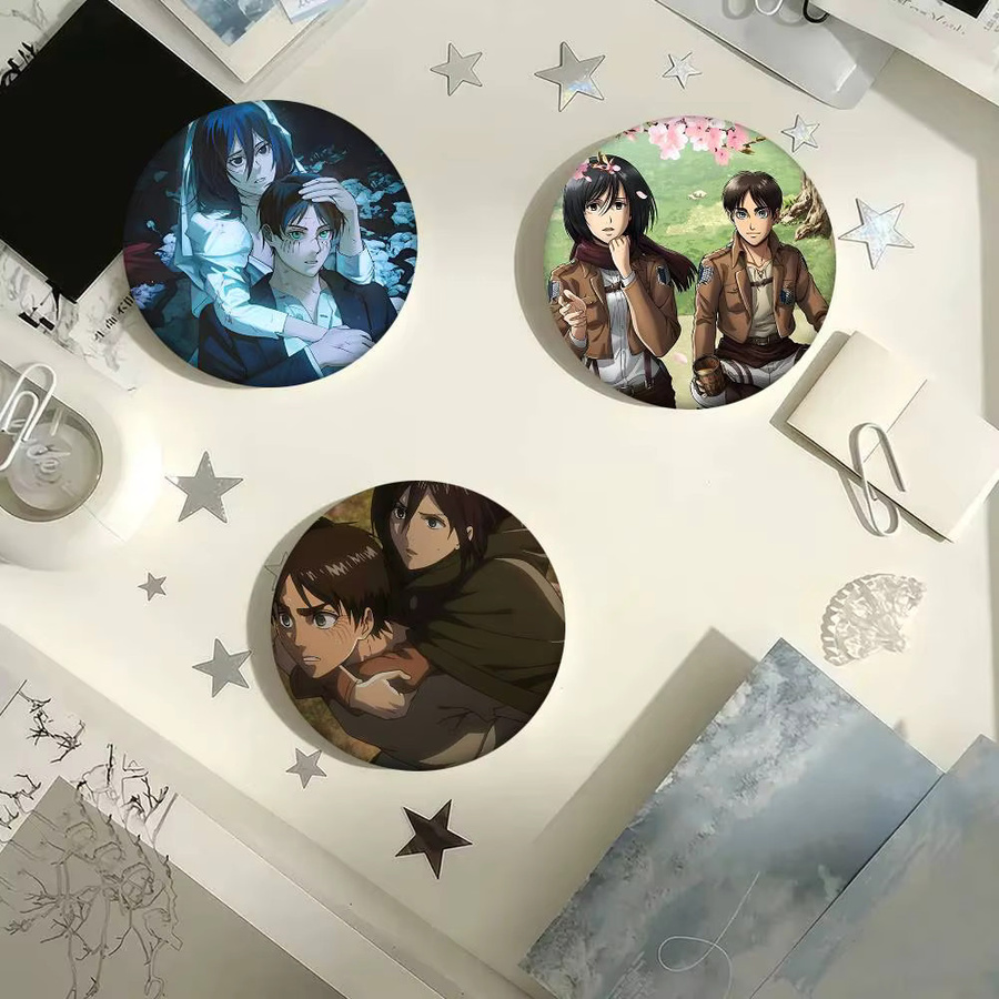Bilibili Brosche Anime Mikasa Ackerman Eren Yeager, Rundes Abzeichen - Bild 5