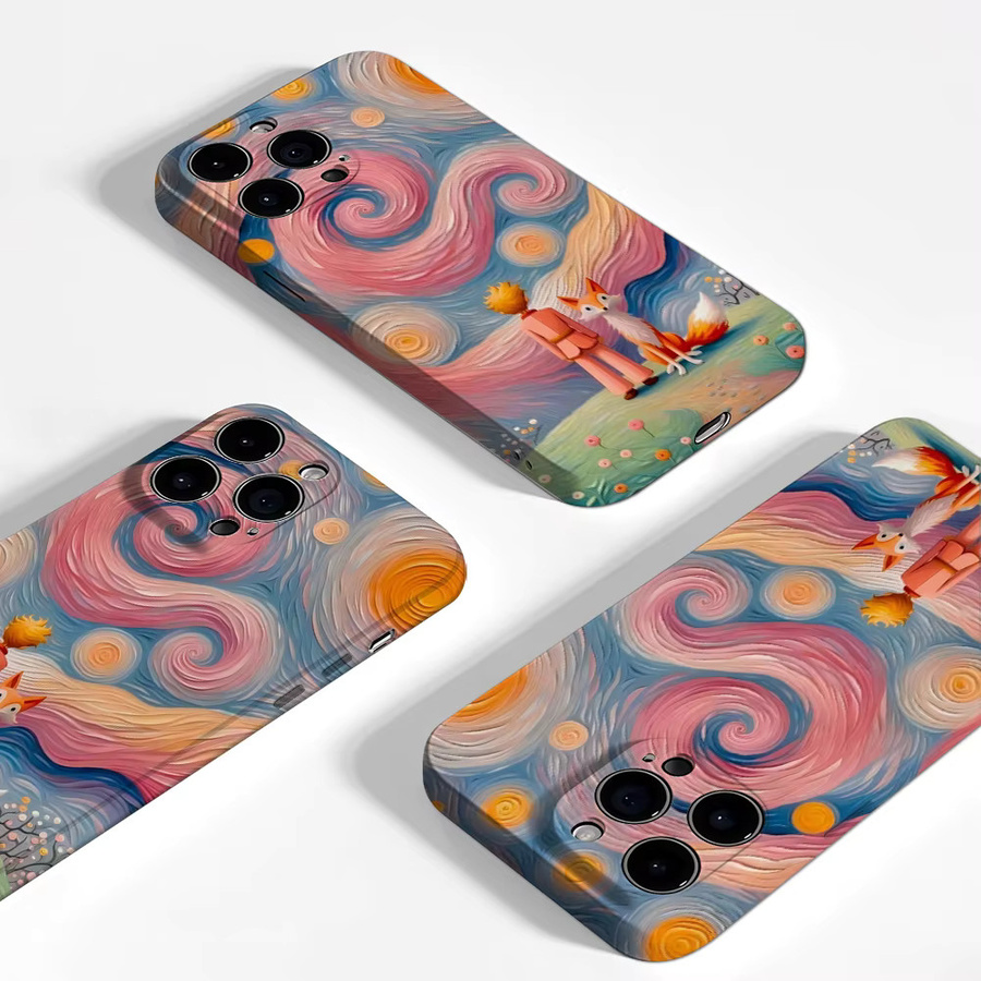 Potdemiel Robuste Doppelschichtige Handyhülle mit Sternennacht-Design für iPhone 17 16 15 14 Pro Max Plus in Rosa und Blau - Bild 3