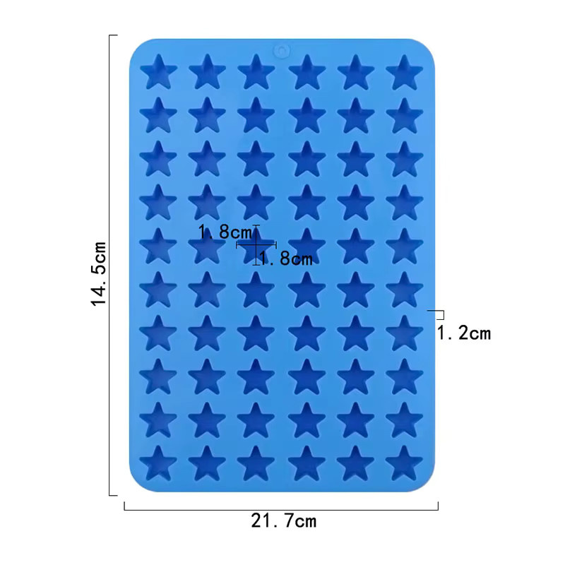 Silikonform Star in Blau für Gummibonbons, Schokolade und Eiswürfel mit Antihaftbeschichtung - Bild 2
