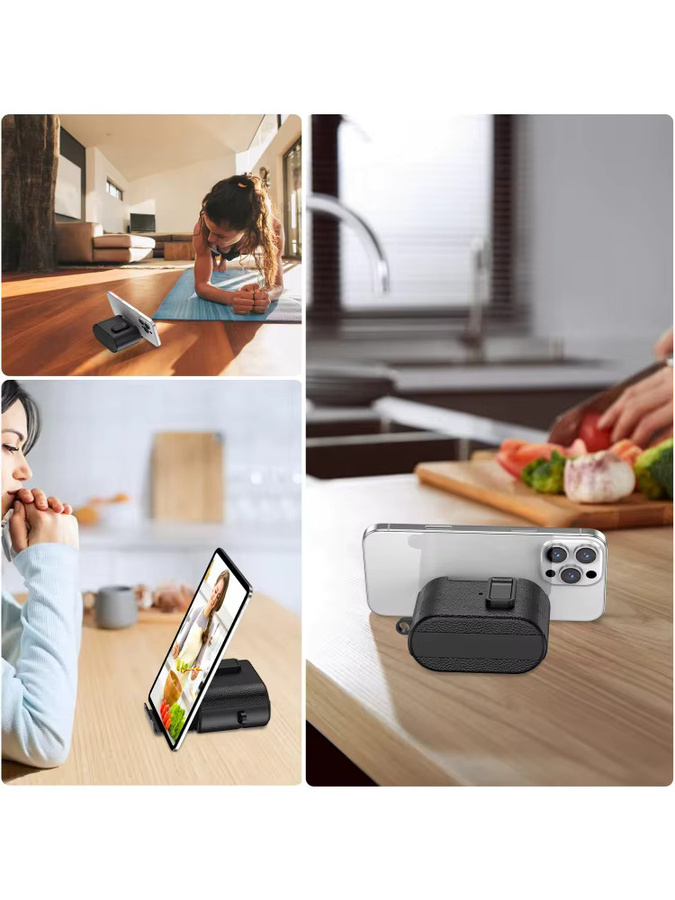 Sony WF-1000XM6 Bluetooth-Headset-Hülle mit Litschi-Muster und Handyhalter - Bild 5