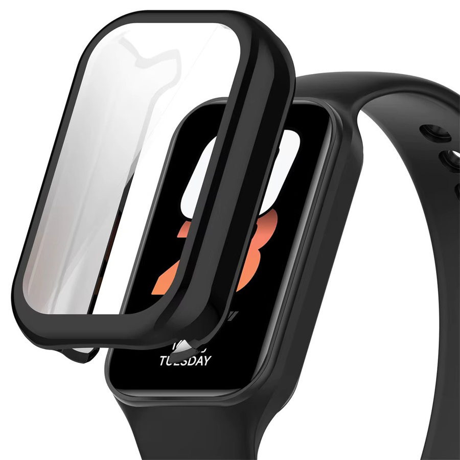 TPU Soft Case für Xiaomi Mi Band 8 Active mit Vollbildschirm-Schutzfolie in Transparent - Bild 2