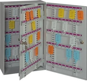 Eichner Schlüsselschrank aus Metall in Grau, B/H/T: 52 x 30 x 13 cm - Bild 1