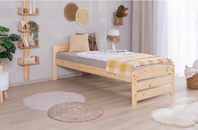 TiCAA Stauraumbett Loni Seniorenbett aus Massivholz mit Schubladen in Beige - Bild 1