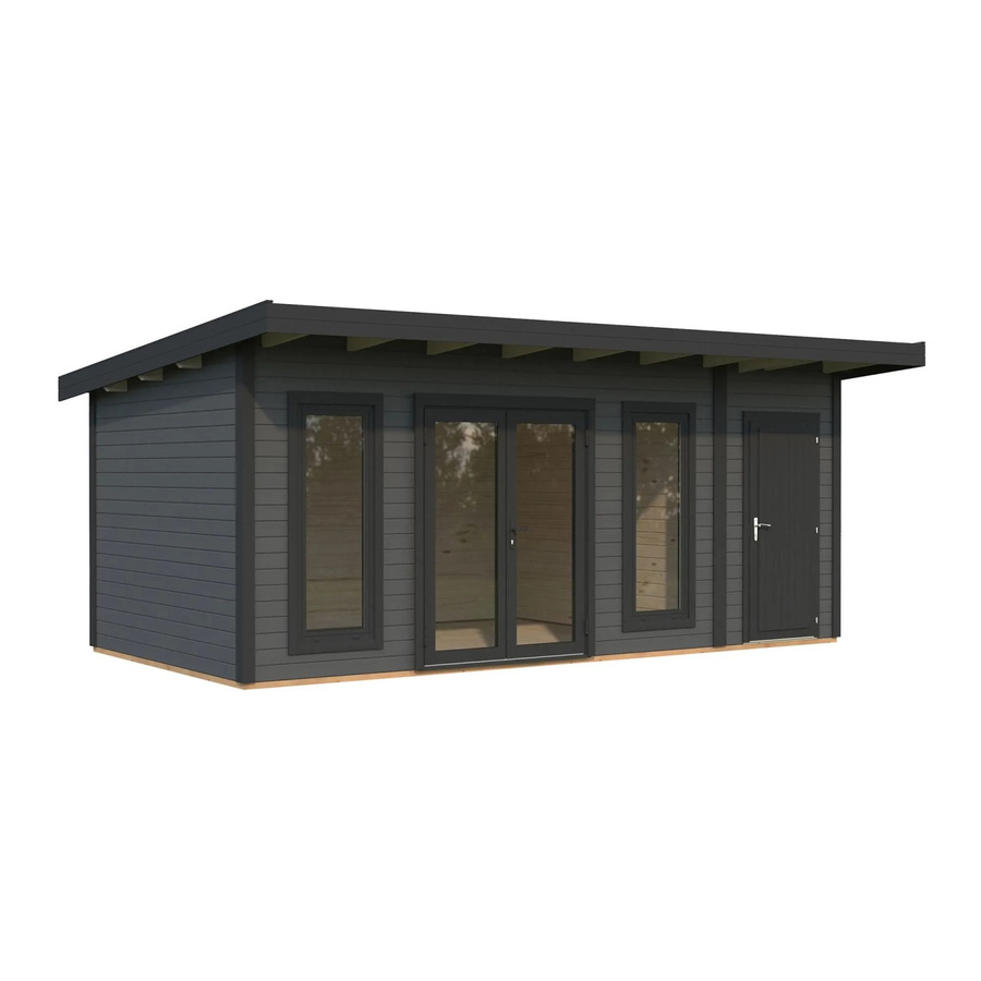 Palmako Holz-Gartenhaus Aurelia Pultdach in Grau/Anthrazit mit Boden und modernem Design B: 586 cm, T: 300 cm, H: 264 cm - Bild 2