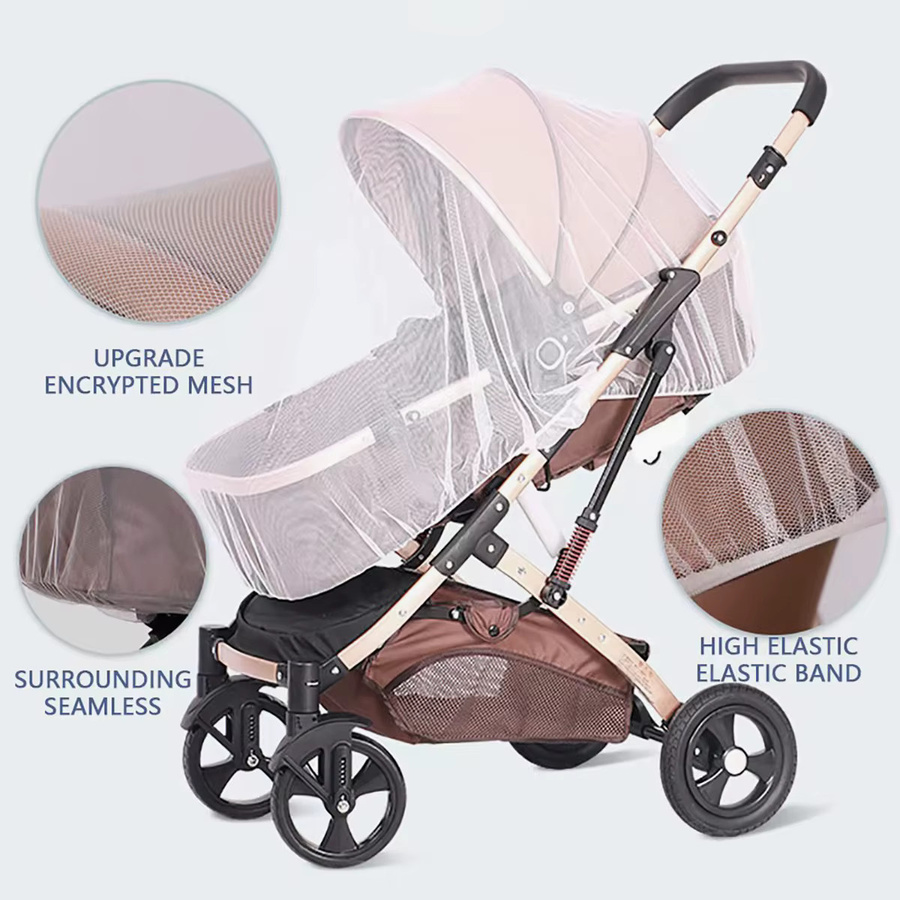 Universelles 360 Grad Moskitonetz für Kinderwagen, transparent und lichtdicht - Bild 2