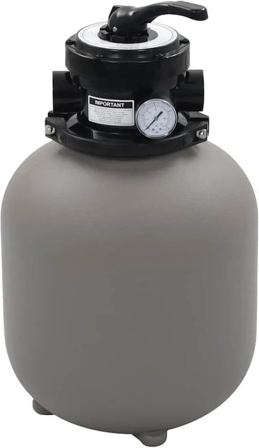 vidaXL Pool-Sandfilter mit 4-Wege-Ventil in Grau mit 1 1/2 Zoll Anschluss - Bild 1