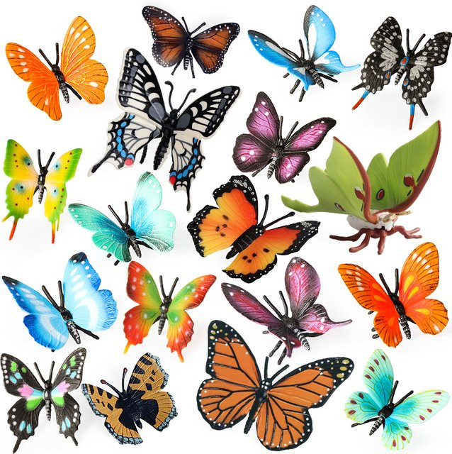 Oenux Schmetterling Modell Monarch Schwalbenschwanz als Gartenfigur und Lernspielzeug für Kinder in Multicolor - Bild 1