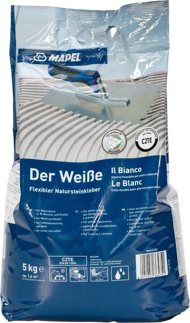 Mapei Natursteinmörtel C2TE in Weiß, 5 kg - Bild 1